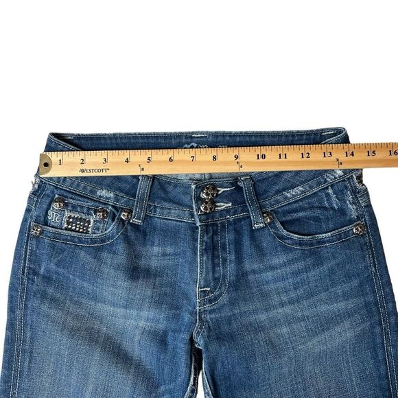 MISS ME STYLE# JP4221R LOW RISE BOOT CUT WOMEN'S BLUE JEANS SIZE 27 - Picture 8 of 16